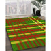 Patterned Tomato Red Rug in Family Room, pat721yw