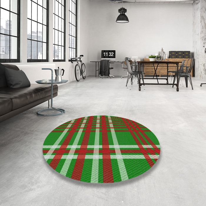 Round Patterned Red Novelty Rug in a Office, pat721