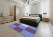 Patterned Sky Blue Rug in a Bedroom, pat722blu