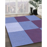 Patterned Sky Blue Rug, pat722blu