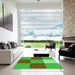 Machine Washable Transitional Neon Green Rug in a Kitchen, wshpat722grn