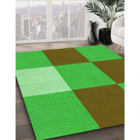 Patterned Neon Green Rug, pat722grn