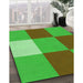 Patterned Neon Green Rug in Family Room, pat722grn