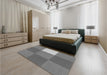 Patterned Carbon Gray Rug in a Bedroom, pat722gry