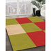 Patterned Red Rug in Family Room, pat722org