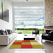 Square Patterned Red Rug in a Living Room, pat722org