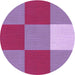 Square Machine Washable Transitional Medium Violet Red Pink Rug in a Living Room, wshpat722pur