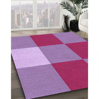 Patterned Medium Violet Red Pink Rug, pat722pur