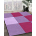 Patterned Medium Violet Red Pink Rug in Family Room, pat722pur