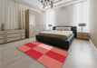 Patterned Red Rug in a Bedroom, pat722rd