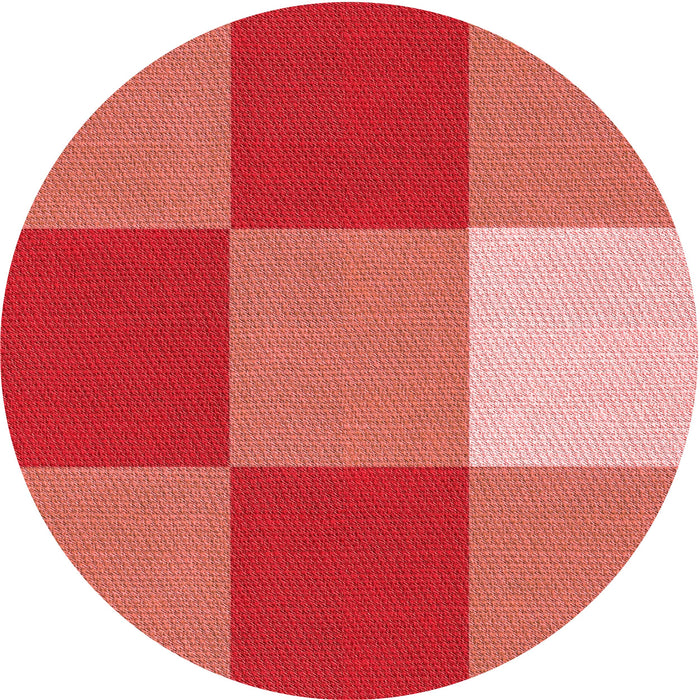 Square Patterned Red Rug, pat722rd