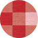 Square Patterned Red Rug, pat722rd