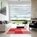 Square Patterned Red Rug in a Living Room, pat722rd