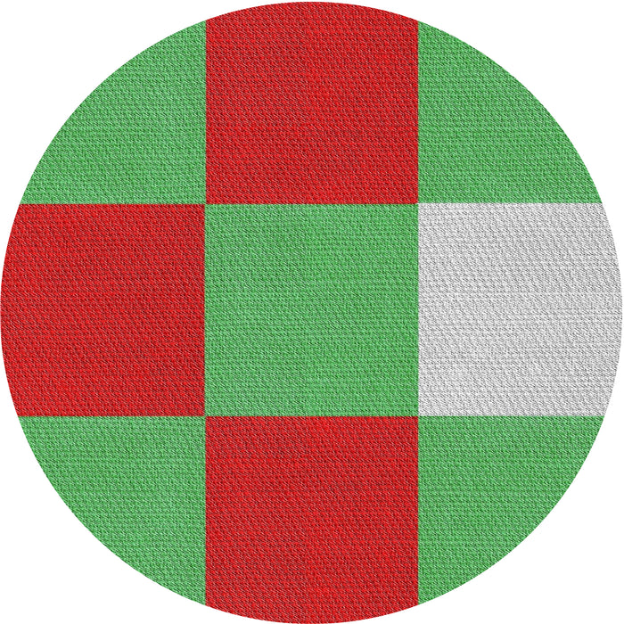 Sideview of Patterned Green Novelty Rug, pat722