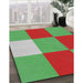 Patterned Green Novelty Rug in Family Room, pat722