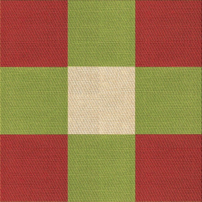 Round Patterned Green Rug, pat723brn