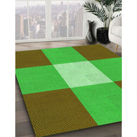 Patterned Oak Brown Rug, pat723grn