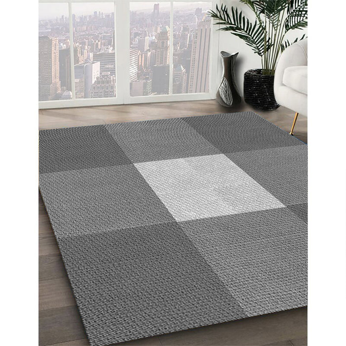 Patterned Gray Rug in Family Room, pat723gry