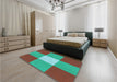 Patterned Sienna Brown Rug in a Bedroom, pat723lblu