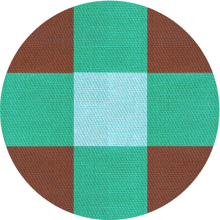 Square Patterned Sienna Brown Rug, pat723lblu