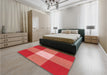 Patterned Red Rug in a Bedroom, pat723rd