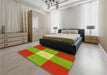 Patterned Pistachio Green Rug in a Bedroom, pat723yw