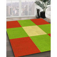 Patterned Pistachio Green Rug, pat723yw