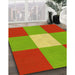 Patterned Pistachio Green Rug in Family Room, pat723yw