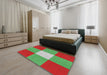 Patterned Green Novelty Rug in a Bedroom, pat723