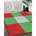 Patterned Green Novelty Rug in Family Room, pat723