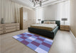 Patterned Deep Periwinkle Purple Rug in a Bedroom, pat724blu