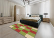 Patterned Mahogany Brown Rug in a Bedroom, pat724brn