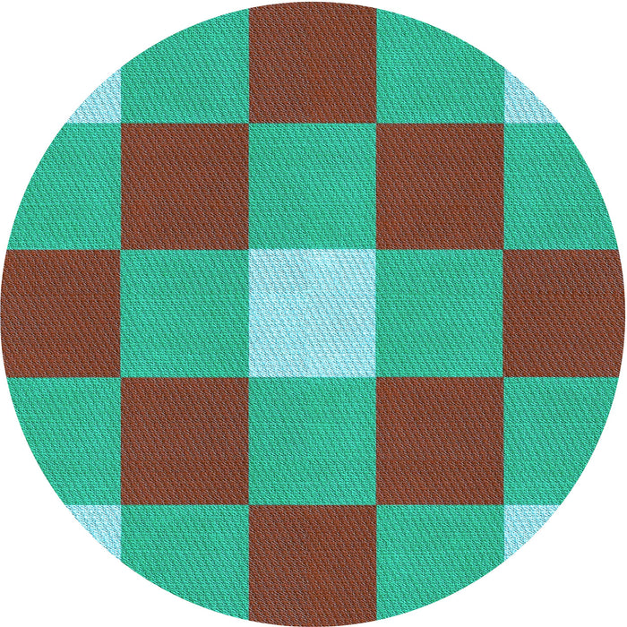 Square Patterned Turquoise Green Rug, pat724lblu