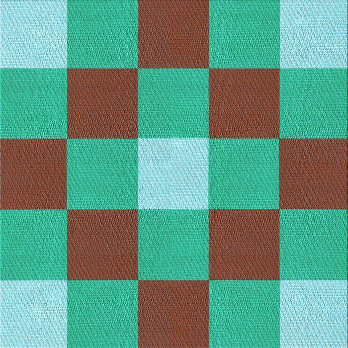 Round Patterned Turquoise Green Rug, pat724lblu