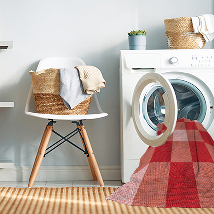 Machine Washable Transitional Neon Red Rug in a Washing Machine, wshpat724rd