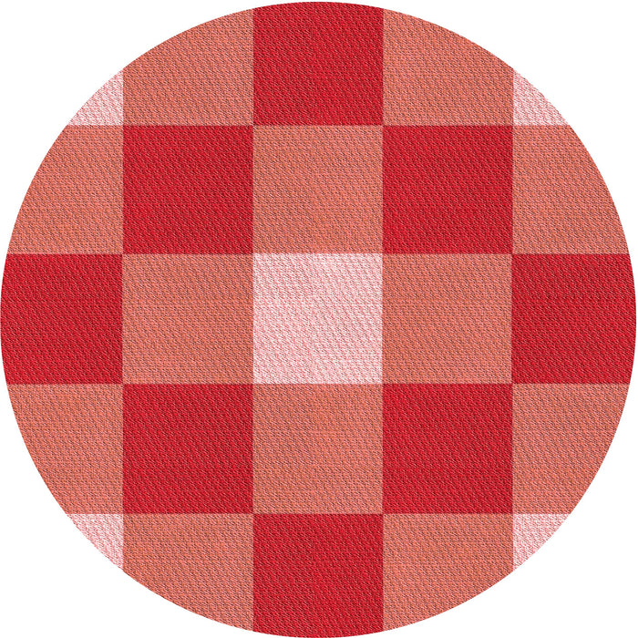 Square Patterned Neon Red Rug, pat724rd