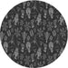 Square Patterned Midnight Gray Rug, pat725gry