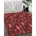 Machine Washable Transitional Red Rug in a Family Room, wshpat725rd