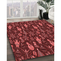 Patterned Red Rug, pat725rd