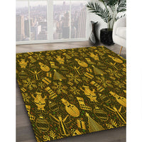 Patterned Black Brown Rug, pat725yw