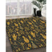 Patterned Mid Gray Novelty Rug in Family Room, pat725