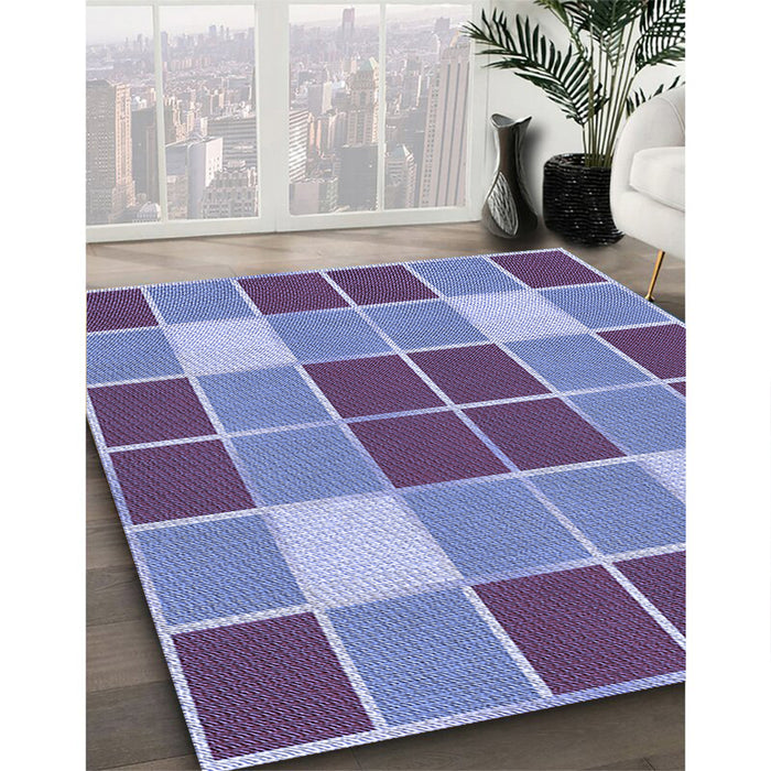 Machine Washable Transitional Denim Blue Rug in a Family Room, wshpat726blu