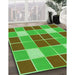 Machine Washable Transitional Neon Green Rug in a Family Room, wshpat726grn