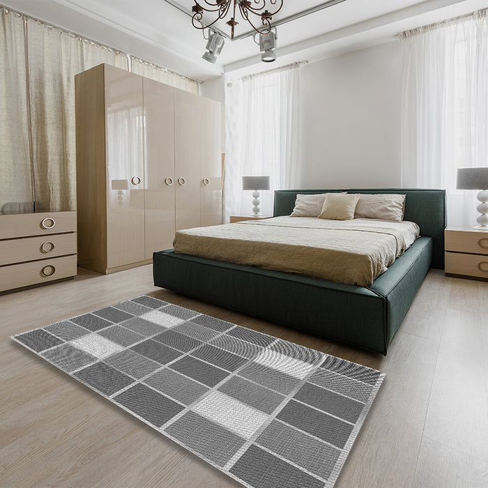 Patterned Ash Gray Rug in a Bedroom, pat726gry
