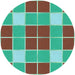 Square Patterned Turquoise Green Rug, pat726lblu
