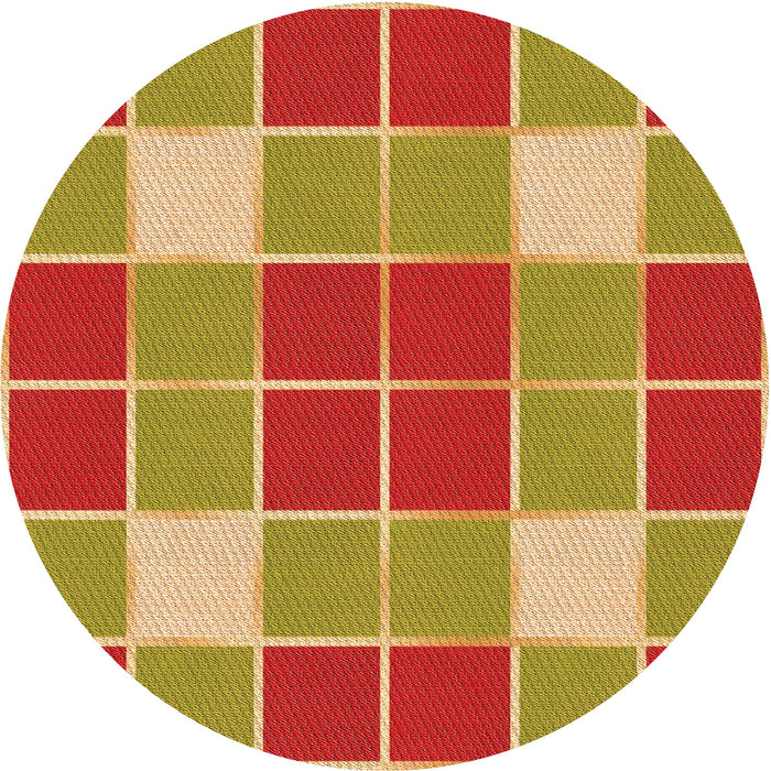 Square Patterned Red Rug, pat726org