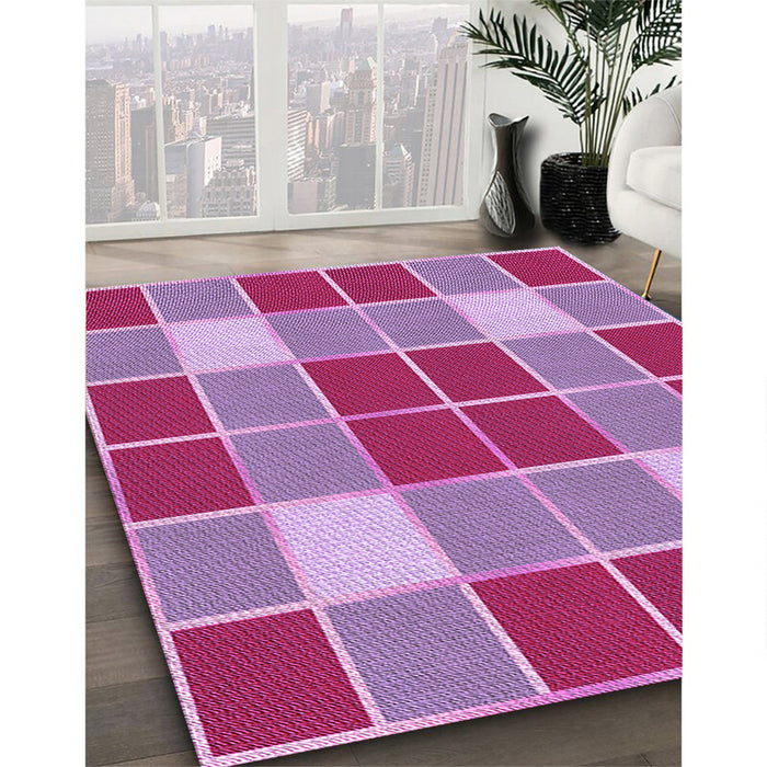 Machine Washable Transitional Pink Rug in a Family Room, wshpat726pur