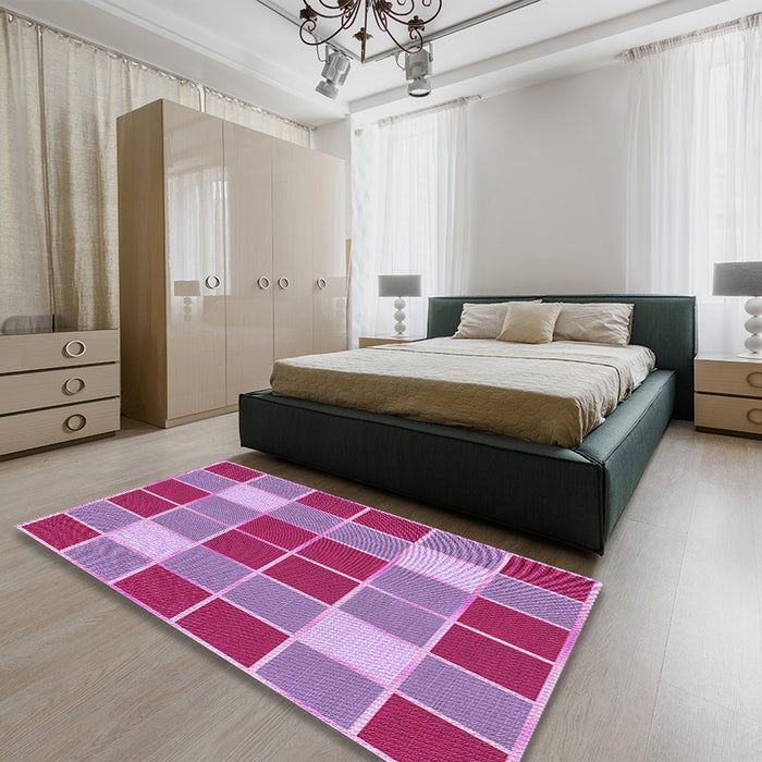 Patterned Pink Rug in a Bedroom, pat726pur