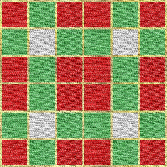 Square Patterned Green Novelty Rug, pat726