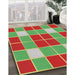 Patterned Green Novelty Rug in Family Room, pat726